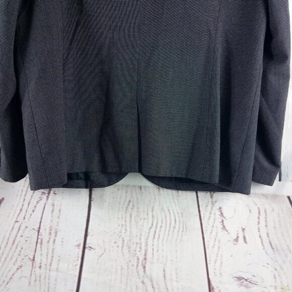 JM Collection Women Size 18 Dark Gray Check 2 Button Lined Suit Blazer - Picture 11 of 14